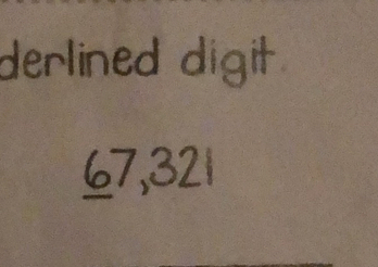 derlined digit
67,321