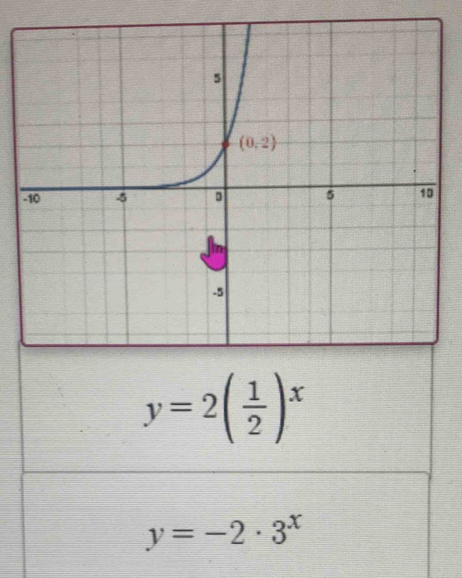 y=2( 1/2 )^x
y=-2· 3^x