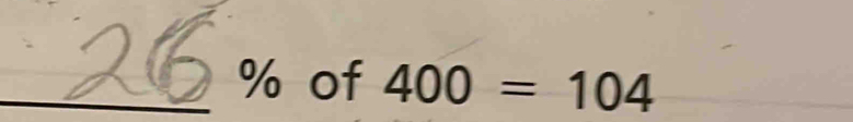 of 400=104