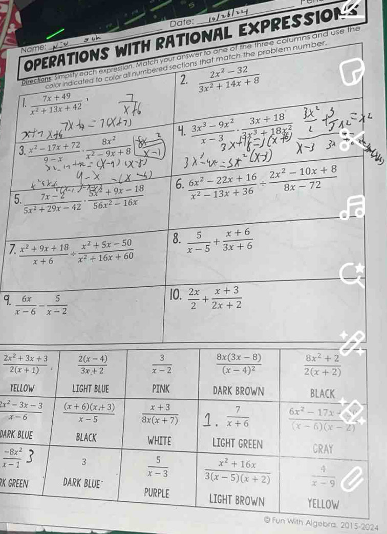 Date:
L EXPRESSION
d use the
5
7 
9. 
DAR
RK 
Algebra. 2015-2024