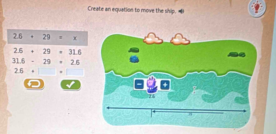 Create an equation to move the ship.