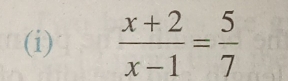  (x+2)/x-1 = 5/7 