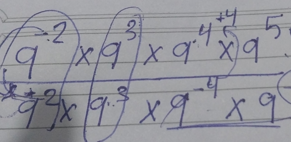 frac (9^(-2)* (7^3)* 9^4* 9^4^39* (9^9* 9^(-4)* 9