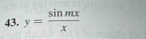 y= sin mx/x 