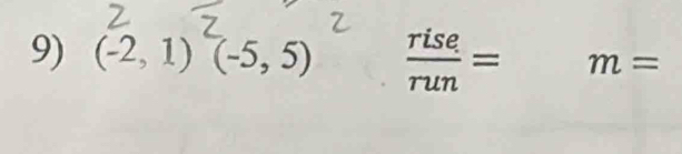 (-2,1)(-5,5)  rise/run = m=