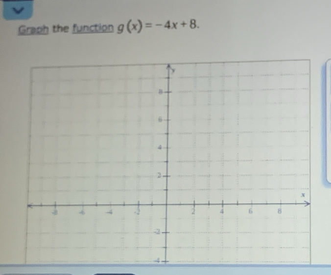 Graph the function g(x)=-4x+8.