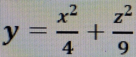 y= x^2/4 + z^2/9 