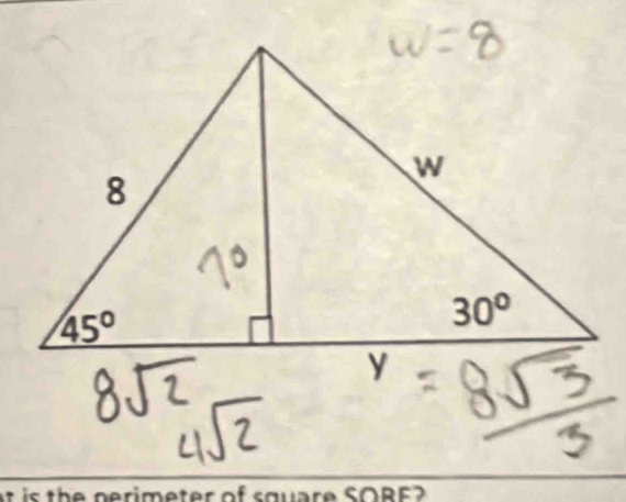 is the nerimeter of square SORE?