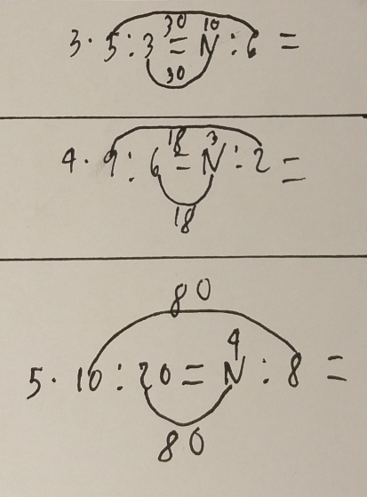 5:3^(30)=N:6=
3o
4. 9:6^(18)-N:2=
18