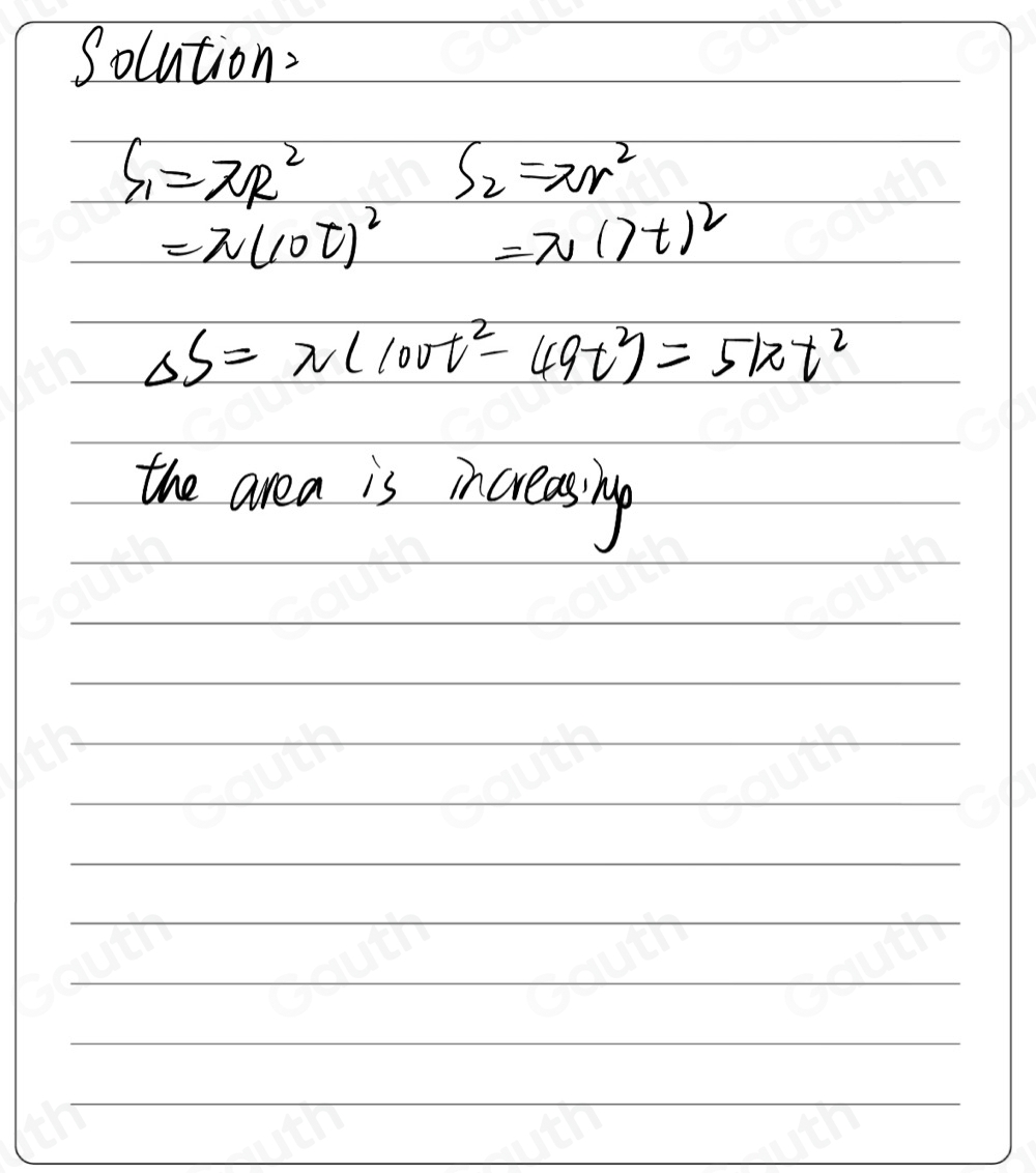 Solved: Two concentric circles are expanding in such a way that the ...