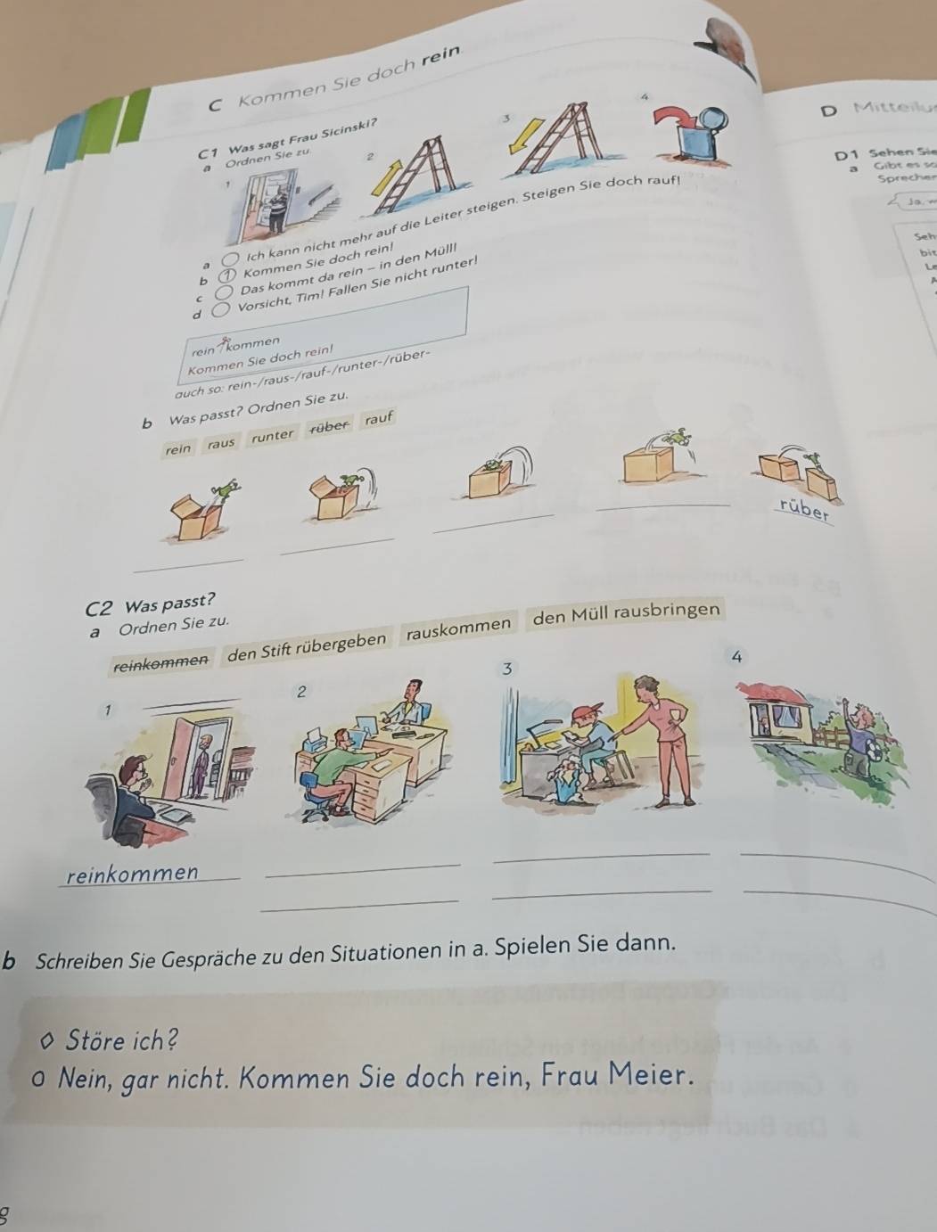 Gelöst:Kommen Sie doch rein 3 D Mitteilu C1 Was sagt Frau Sicinski? e ...