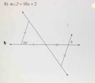 m∠ 2=10x+2