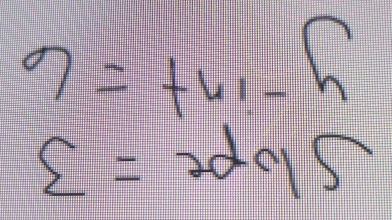 Slope =33
y^(-int)=6