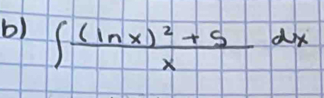 ∈t frac (ln x)^2+5xdx