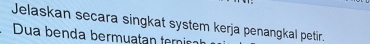 Jelaskan secara singkat system kerja penangkal petir. 
Dua benda bermuatan teric