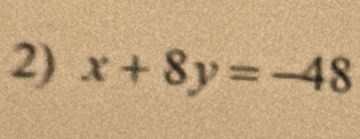 x+8y=-48