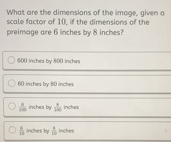 Solved: What are the dimensions of the image, given a scale factor of ...