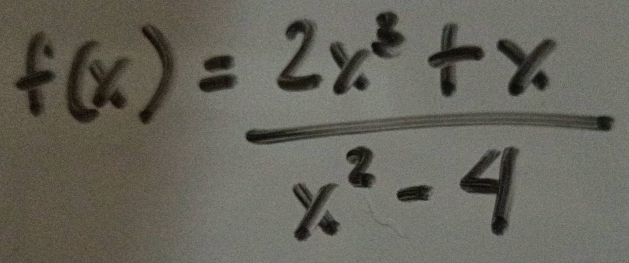 f(x)= (2x^3+x)/x^2-4 