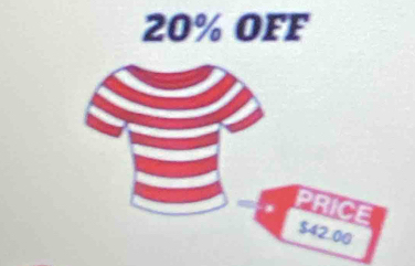 20% OFF 
PRICE
$42.00