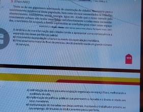 a hereM C Trata-se de um giga éreco movtmento de construção de cidades, cosmte o para e
a socrim mento residencial dasta papulação, be s como de masa anomadades de Mmaloo
absotecisaeno, tranportes, asódo, eaergia, água er. Ainda que e maso consado pelo
croscirento ncbano nãe tenha cespo títido sas sfateriaments a todas essáa secetra do
des, o terriório foi ocapado e fentes construídas as condições para viver nesse expaça
= CA dmpl cae o 2 utile Pors ==
esparo ão da s áreas pestáricas petolal A irâmica de transfornação das cicades tonde a aprinental c é mo ca er a i o a 
e crescmenta da população Lr bana e 2u e ento da cspeculação imob lária.
el distecionamerno maior do tíuso de pes soes, devto i xisó pa de um sande súmero
de Sarviçios,
c) cefiritação de ámes aãra uma noupação organisada do espaça fraco, melhorando a
quallsade de vica
d himplontação de politícis públicas que promosem a monsdia e a dirado à cidado aos
sous mosadores
e veurtiantração de masadum nas áreas contrais, iantendo o fabalhador prixireo ao
sew emprego, dimincindo os deslocamentos para a per tena,