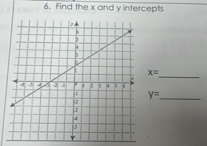 Find the x and y intercepts
X=
_
y= _