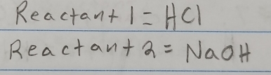 Read tan +1=HCI
Read tan +2=NaOH