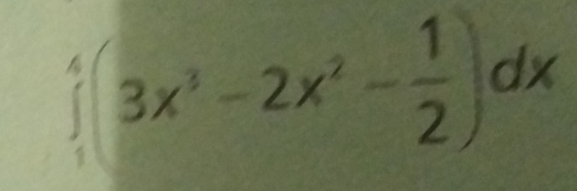 ∈tlimits _1^(4(3x^3)-2x^2- 1/2 )dx