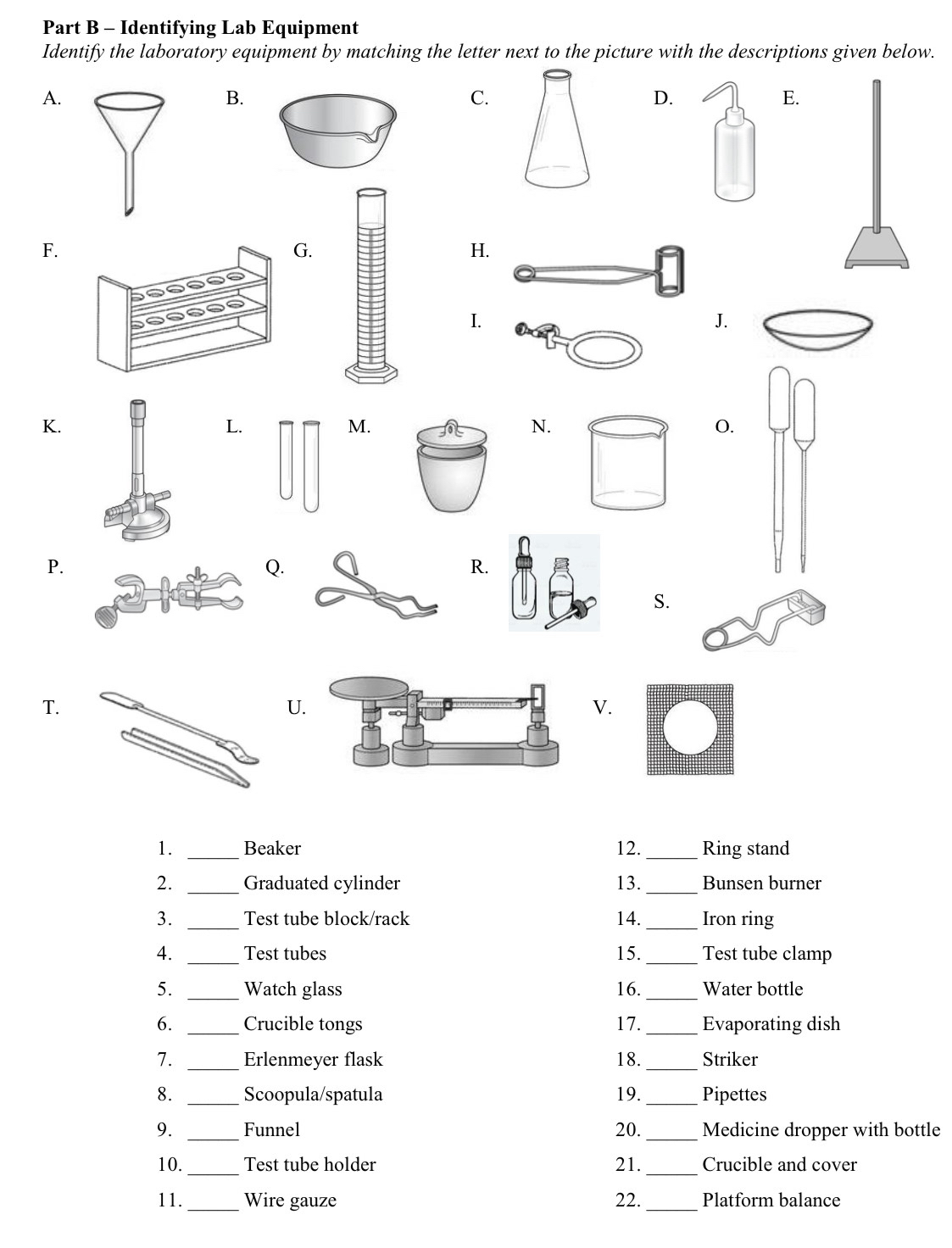 Solved Identifying Lab Equipment Identify The Laboratory Equipment By 