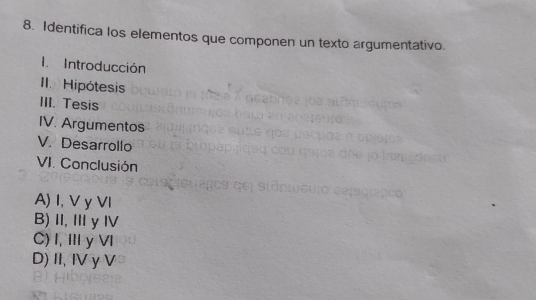 Resuelto:Identifica los elementos que componen un texto argumentativo ...