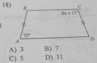 A) 3 B) 7
C) 5 D) 11