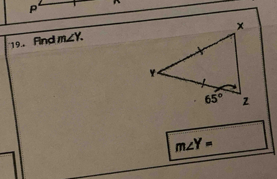 19.. Find m∠ Y.
m∠ Y=