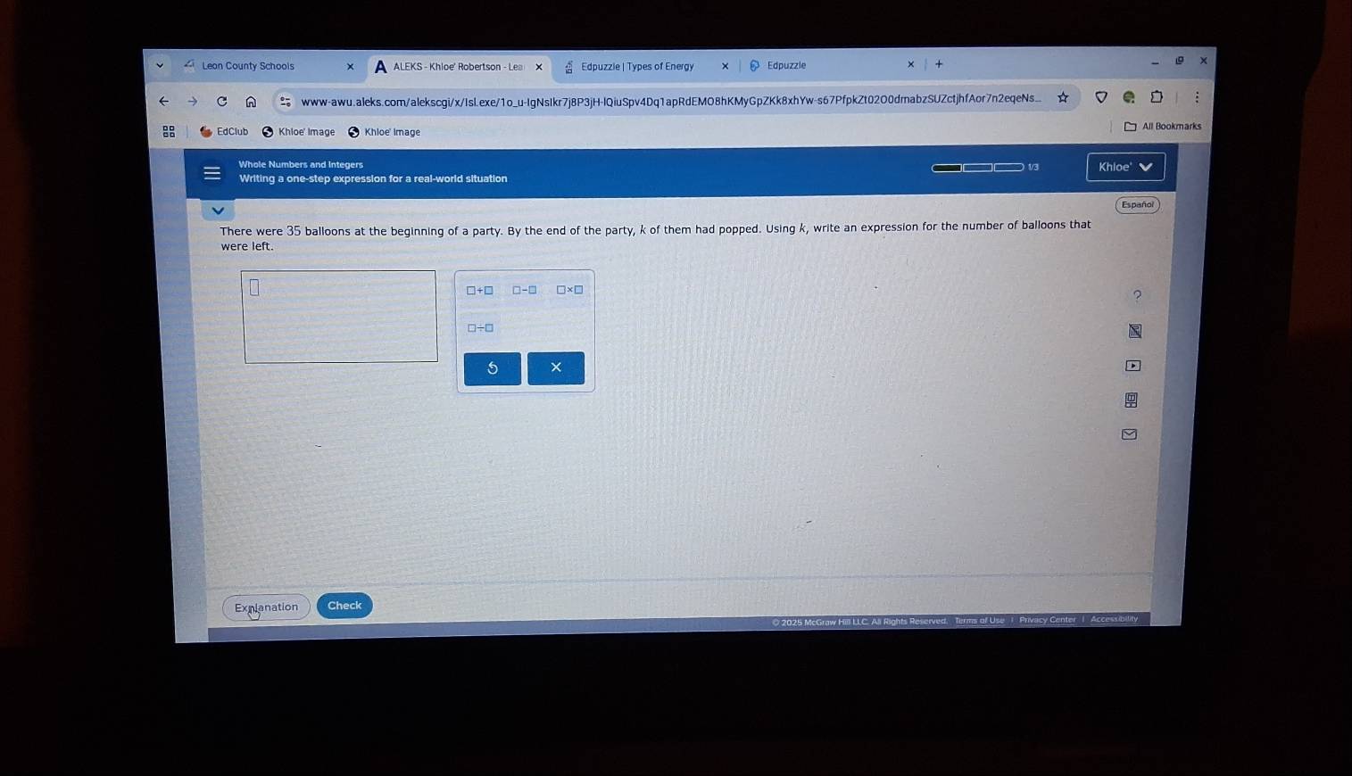 Solved: Leon County Schools Edpuzzie | Types of Energy Edpuzzle www-awu ...