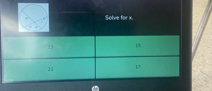 Solve for x.
hp