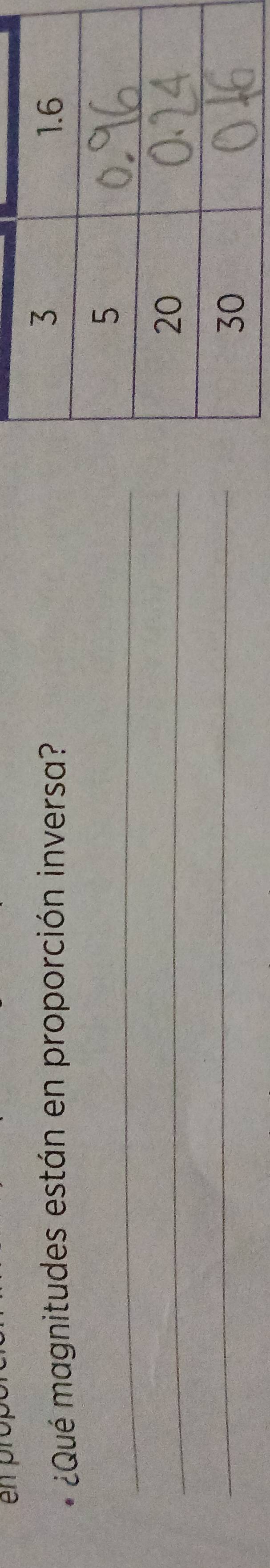 en prop 
¿Qué magnitudes están en proporción inversa? 
_ 
_ 
_