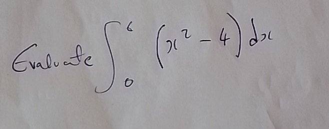 Evaleafe ∈t _0^(6(x^2)-4)dx