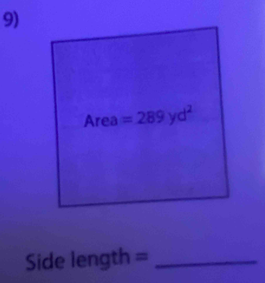 Side length= _