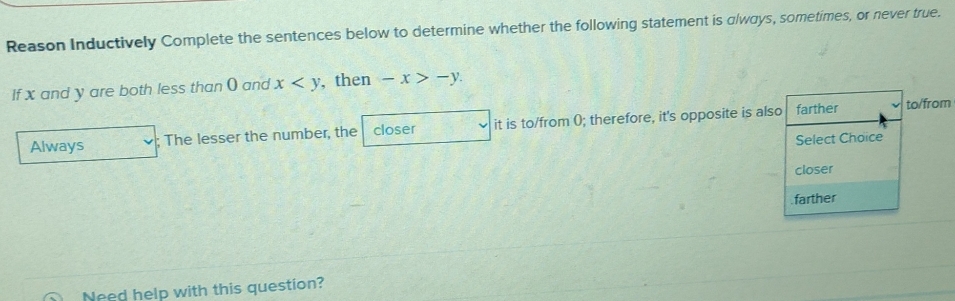 Solved: Reason Inductively Complete the sentences below to determine ...