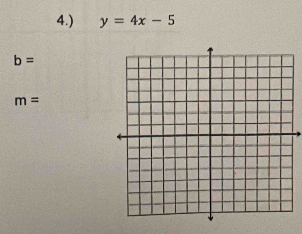 4.) y=4x-5
b=
m=