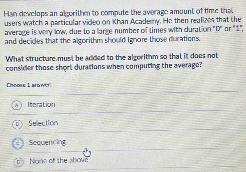 Solved: Han develops an algorithm to compute the average amount of time ...