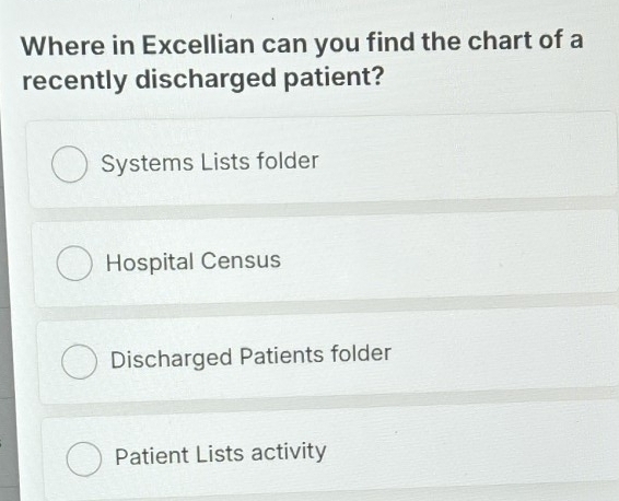 Solved: Where in Excellian can you find the chart of a recently ...