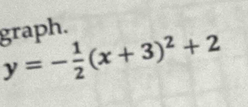 graph.
y=- 1/2 (x+3)^2+2