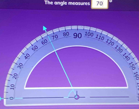 The angle measures 70
ξ