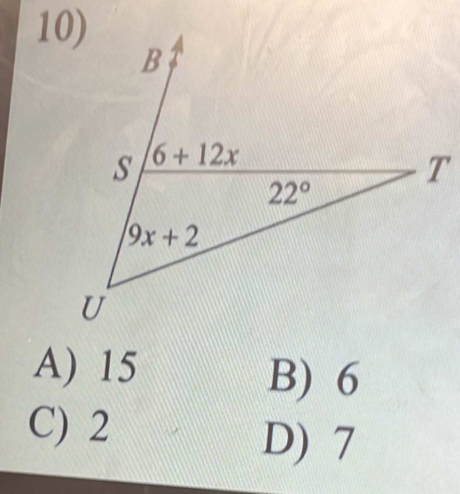 A) 15
B) 6
C) 2
D) 7