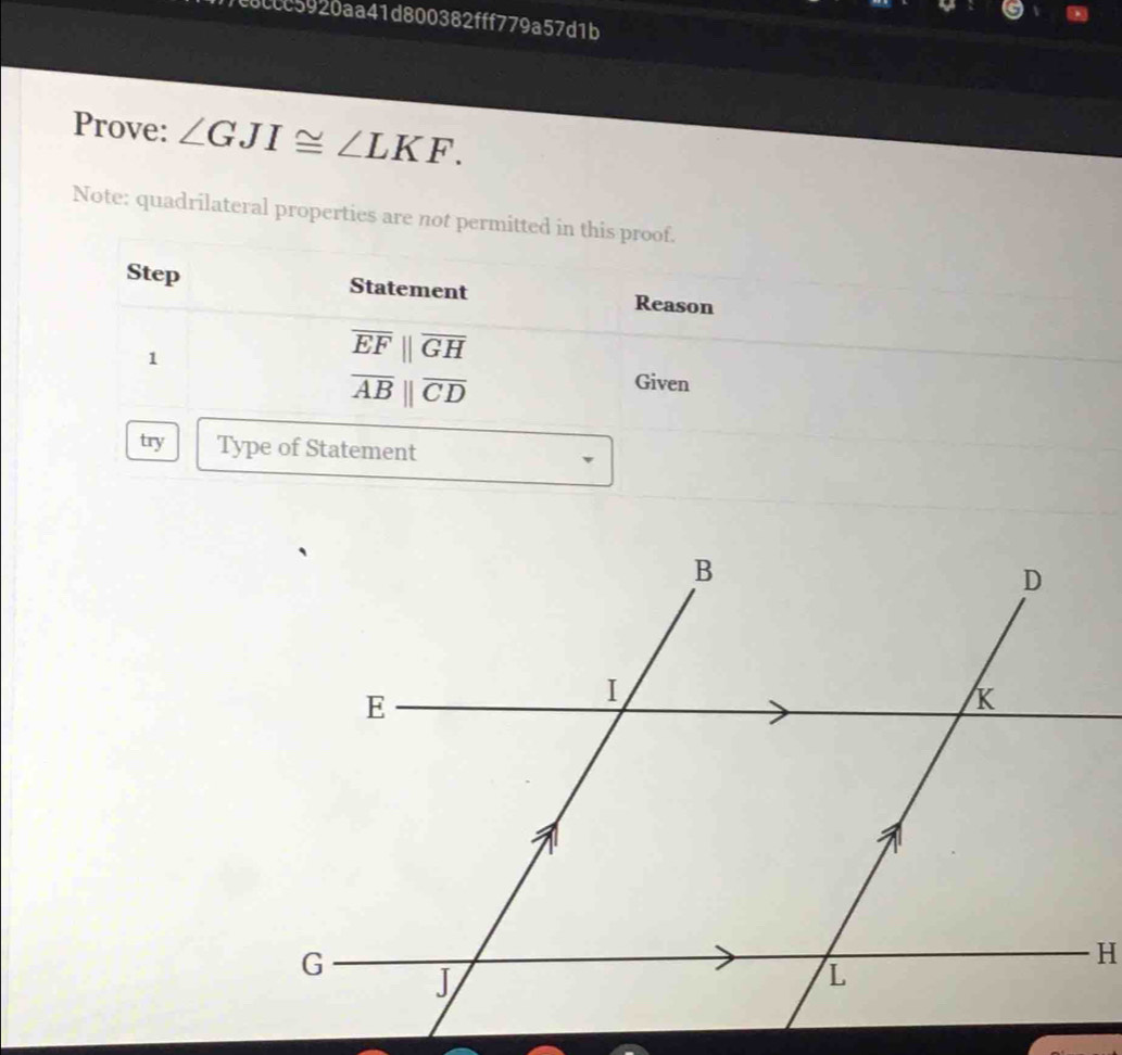 Solved: c8ccc5920aa41d800382fff779a57d1b Prove: ∠ GJI≌ ∠ LKF. Note ...