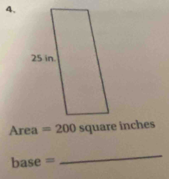 Area =200
base =
_