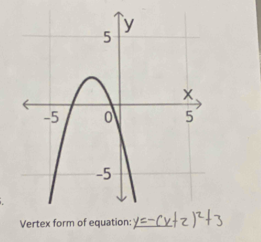 Vertex form of equation:_ 
_