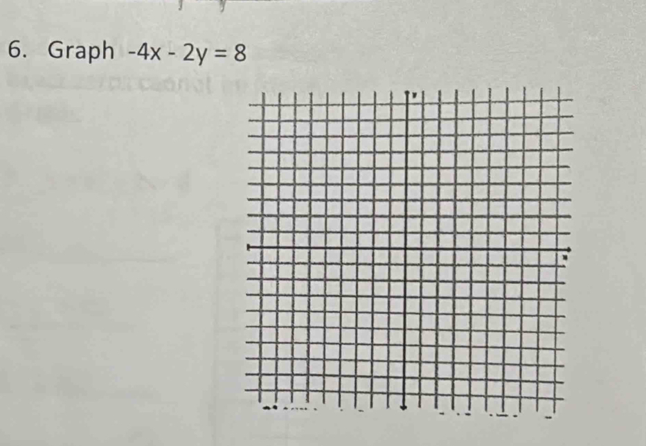 Graph -4x-2y=8