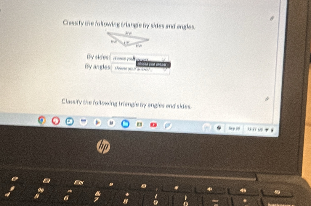 Solved: Classify the following triangle by sides and angles. By sides ...