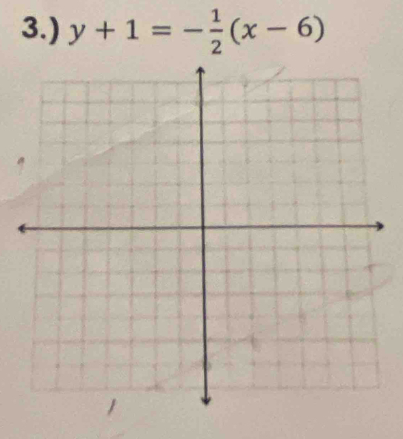 3.) y+1=- 1/2 (x-6)