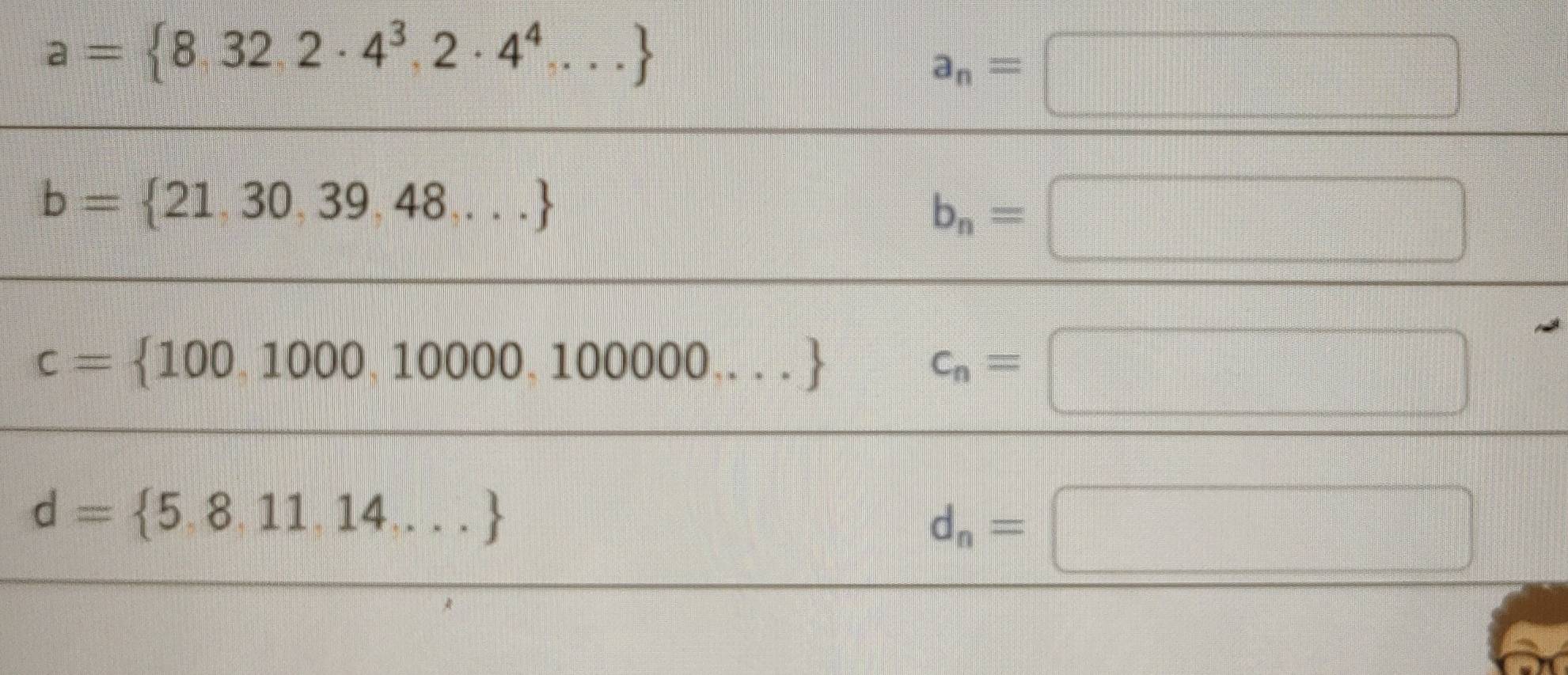 a= 8.32.2· 4^3,2· 4^4...